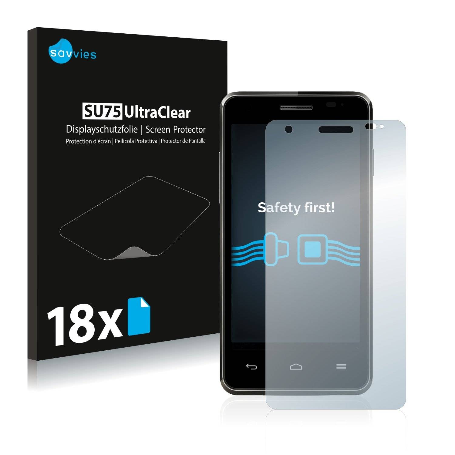 18x Savvies® SU75 Displayschutzfolie für Vodafone Smart 4 Turbo