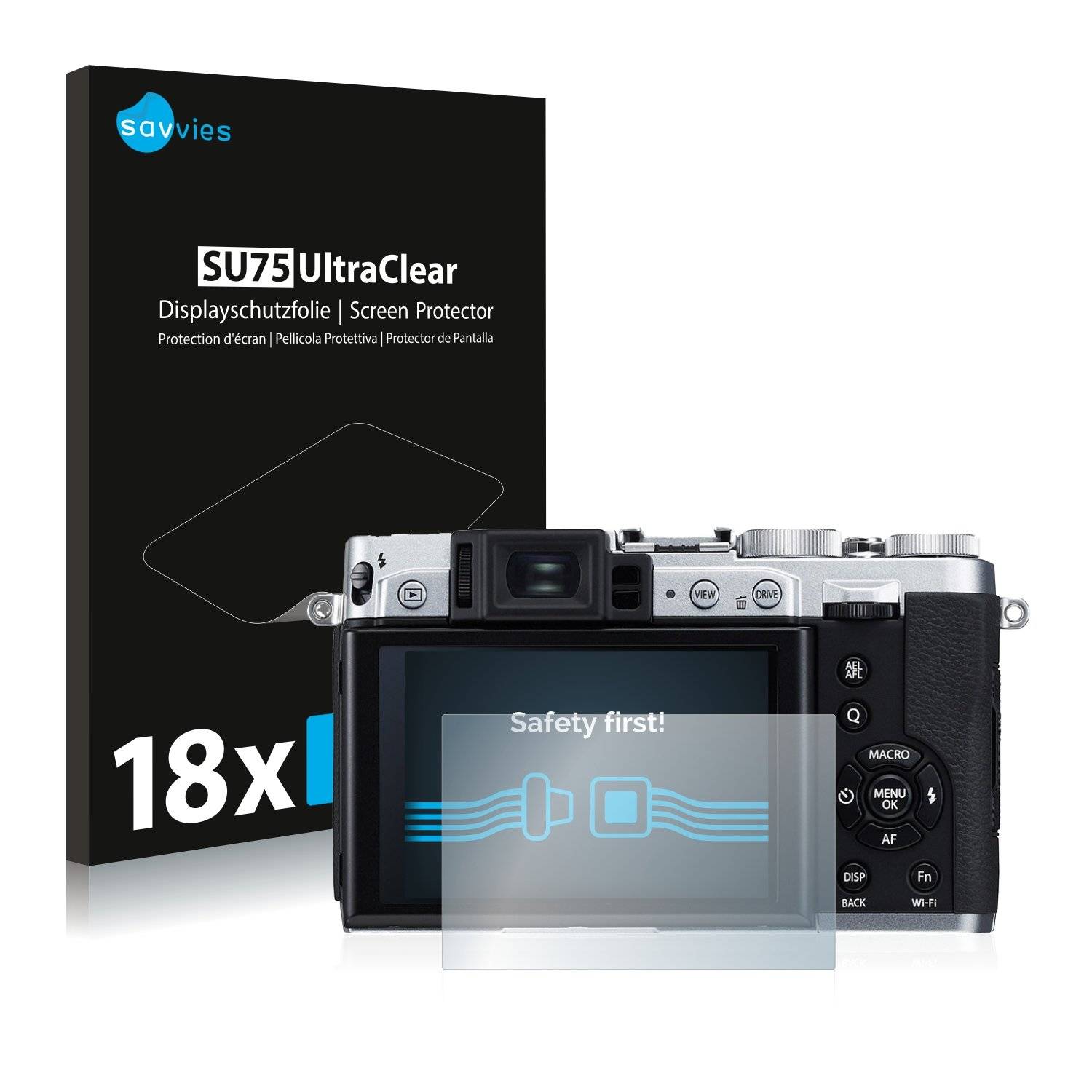 18x Savvies® SU75 Displayschutzfolie für FujiFilm X30