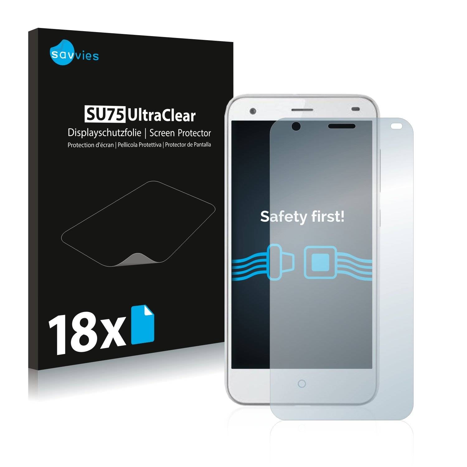 18x Savvies® SU75 Displayschutzfolie für ZTE Blade S6