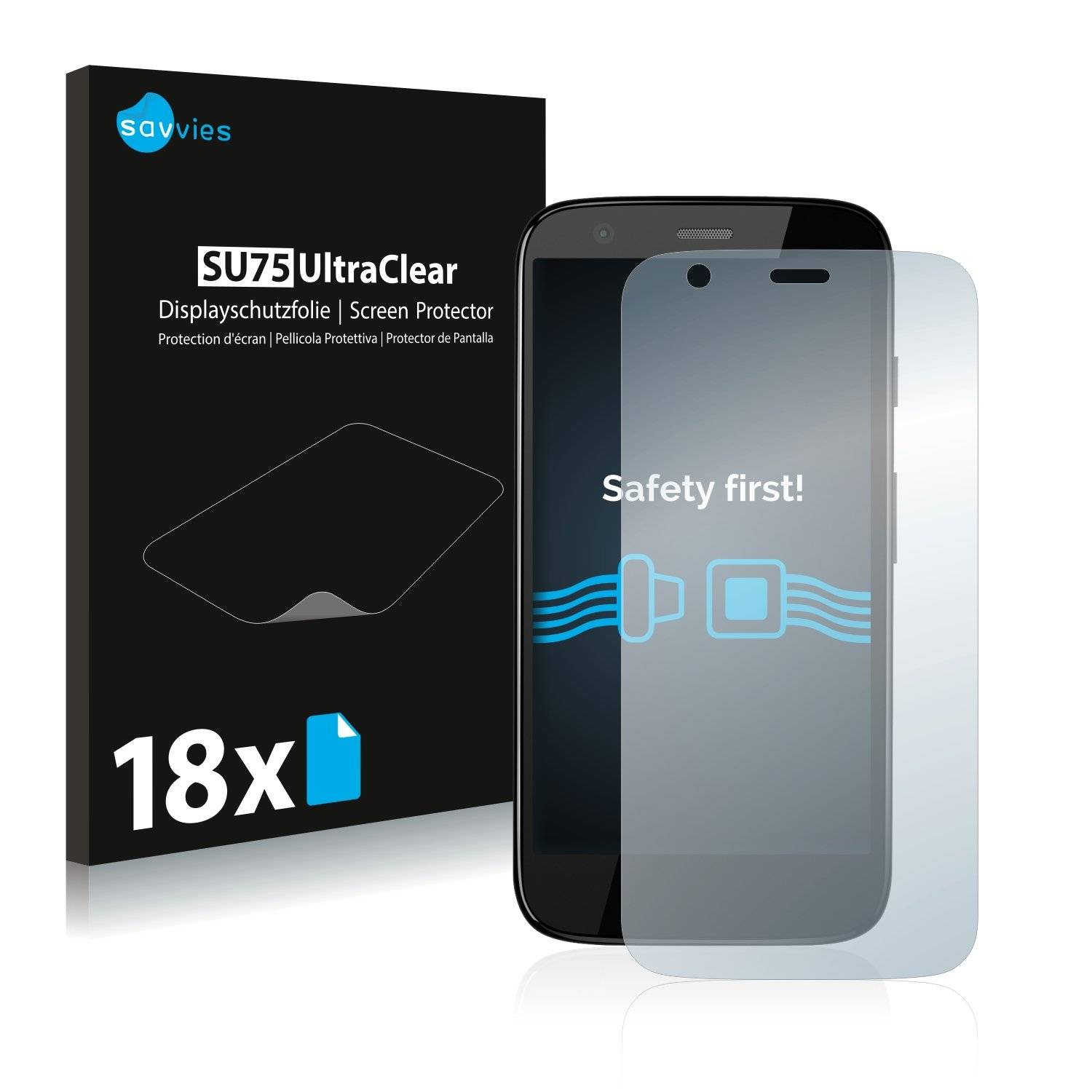 18x Savvies® SU75 Displayschutzfolie für Motorola Moto G 4G (2013)