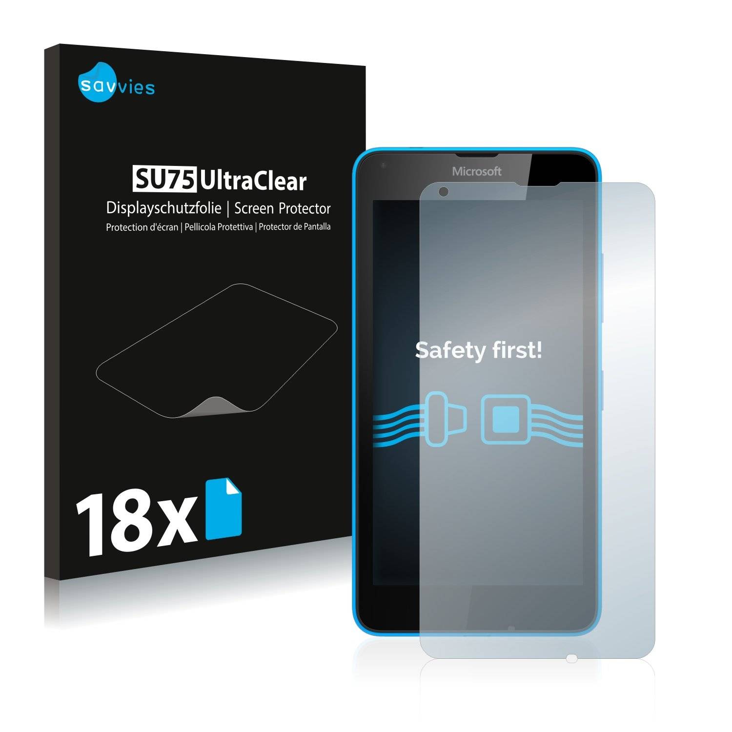 18x Savvies® SU75 Displayschutzfolie für Microsoft Lumia 640
