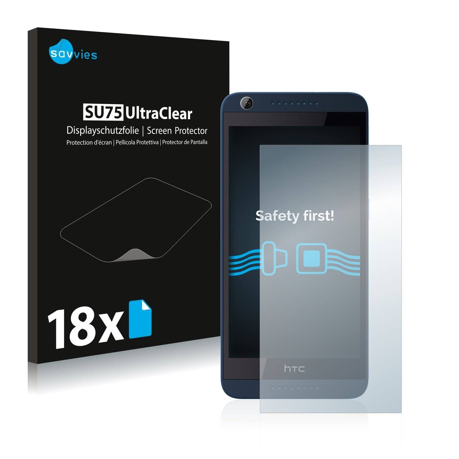 18x Savvies® SU75 Displayschutzfolie für HTC Desire 626G Dual