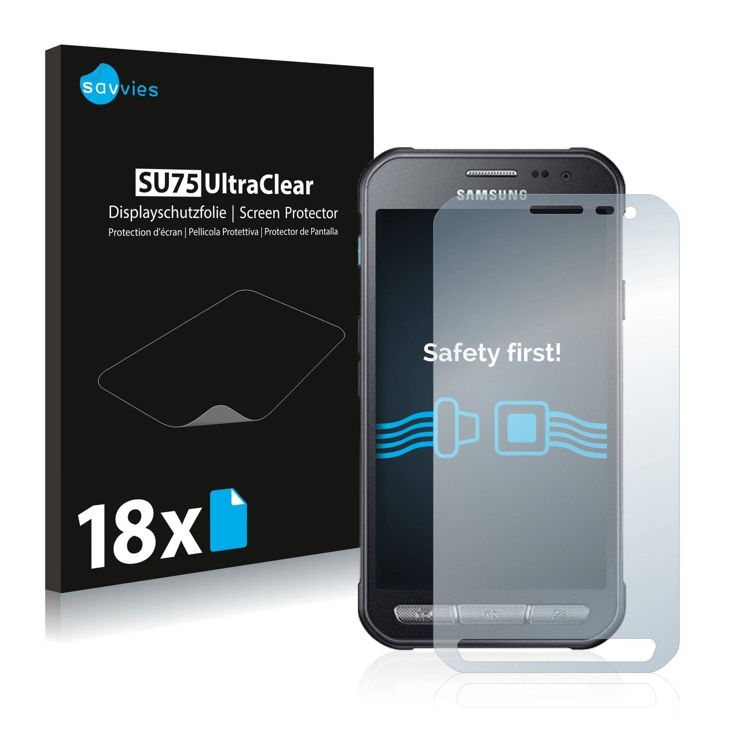 18x Savvies® SU75 Displayschutzfolie für Samsung Galaxy Xcover 3