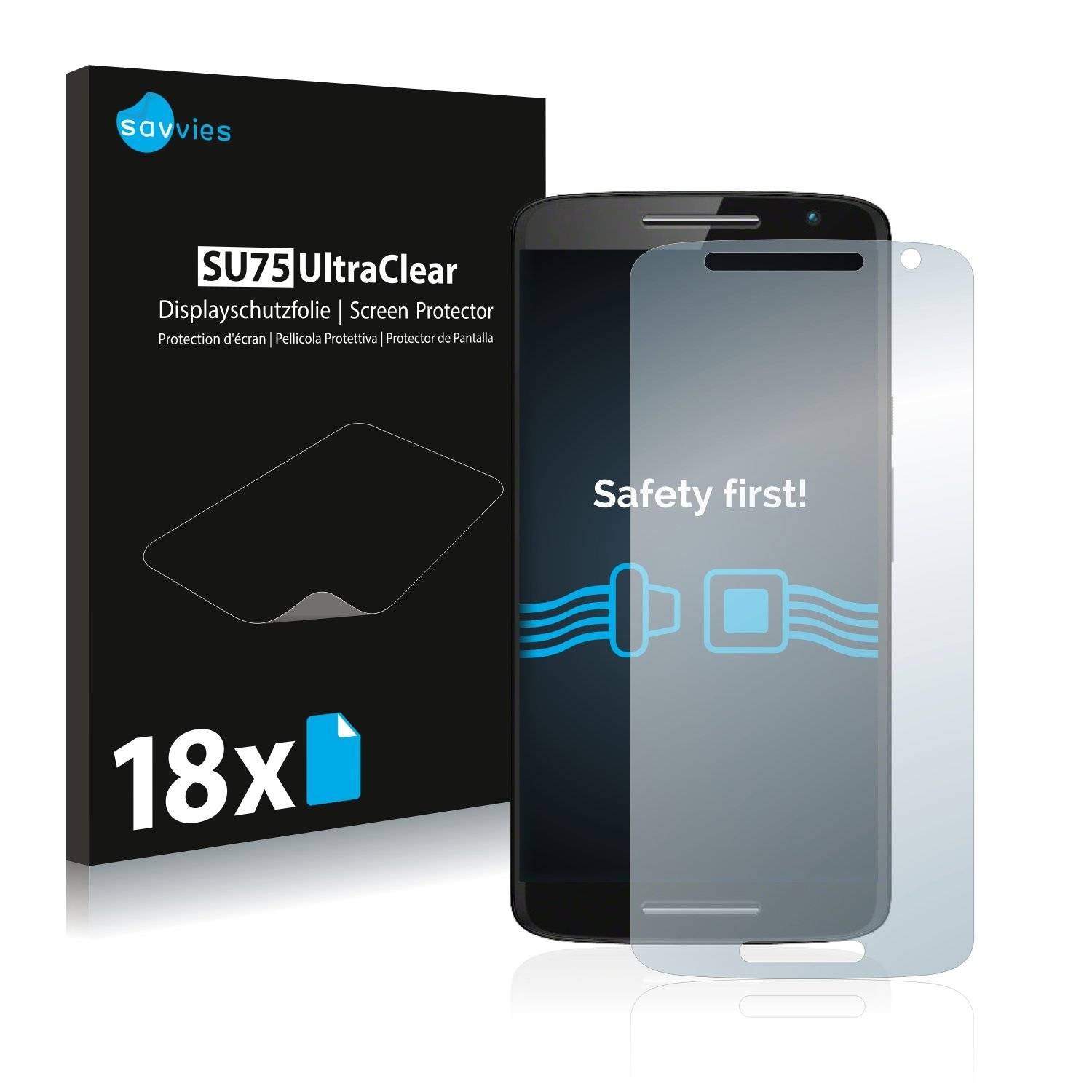 18x Savvies® SU75 Displayschutzfolie für Motorola Moto X Play