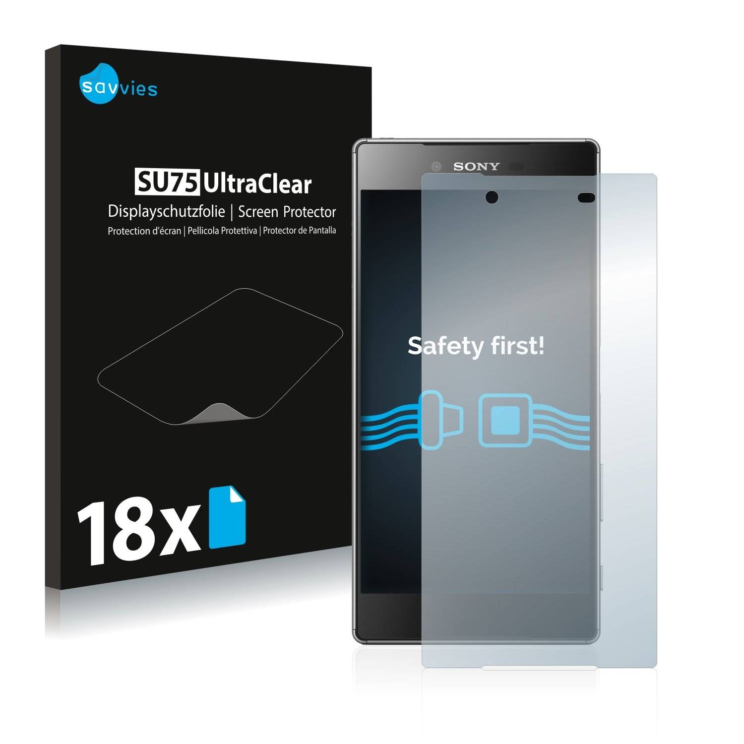 18x Savvies® SU75 Displayschutzfolie für Sony Xperia Z5
