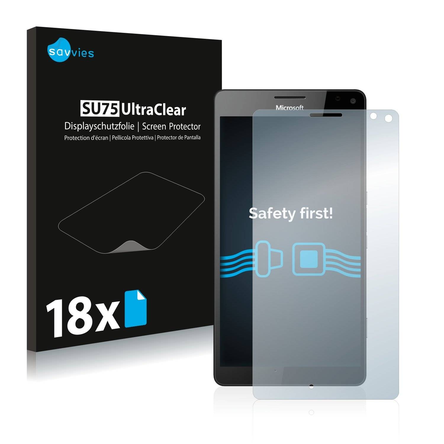 18x Savvies® SU75 Displayschutzfolie für Microsoft Lumia 950 XL