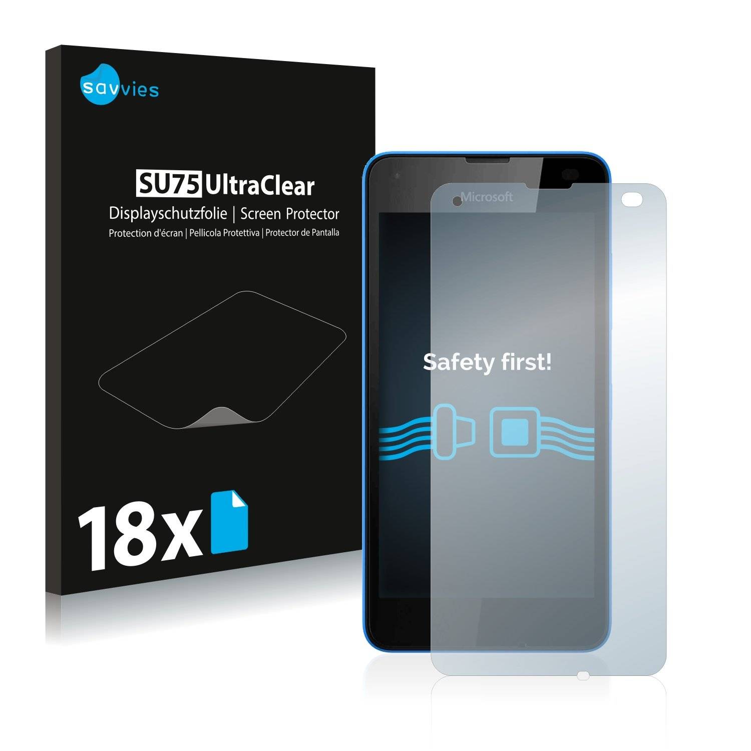 18x Savvies® SU75 Displayschutzfolie für Microsoft Lumia 550