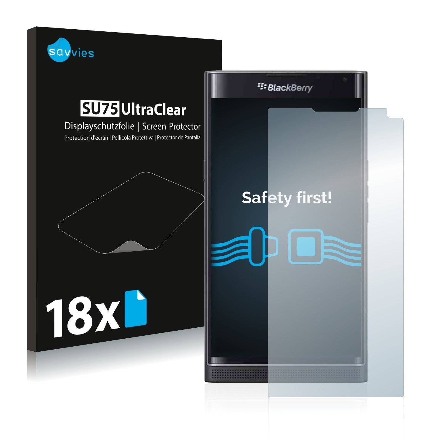 18x Savvies® SU75 Displayschutzfolie für BlackBerry Priv