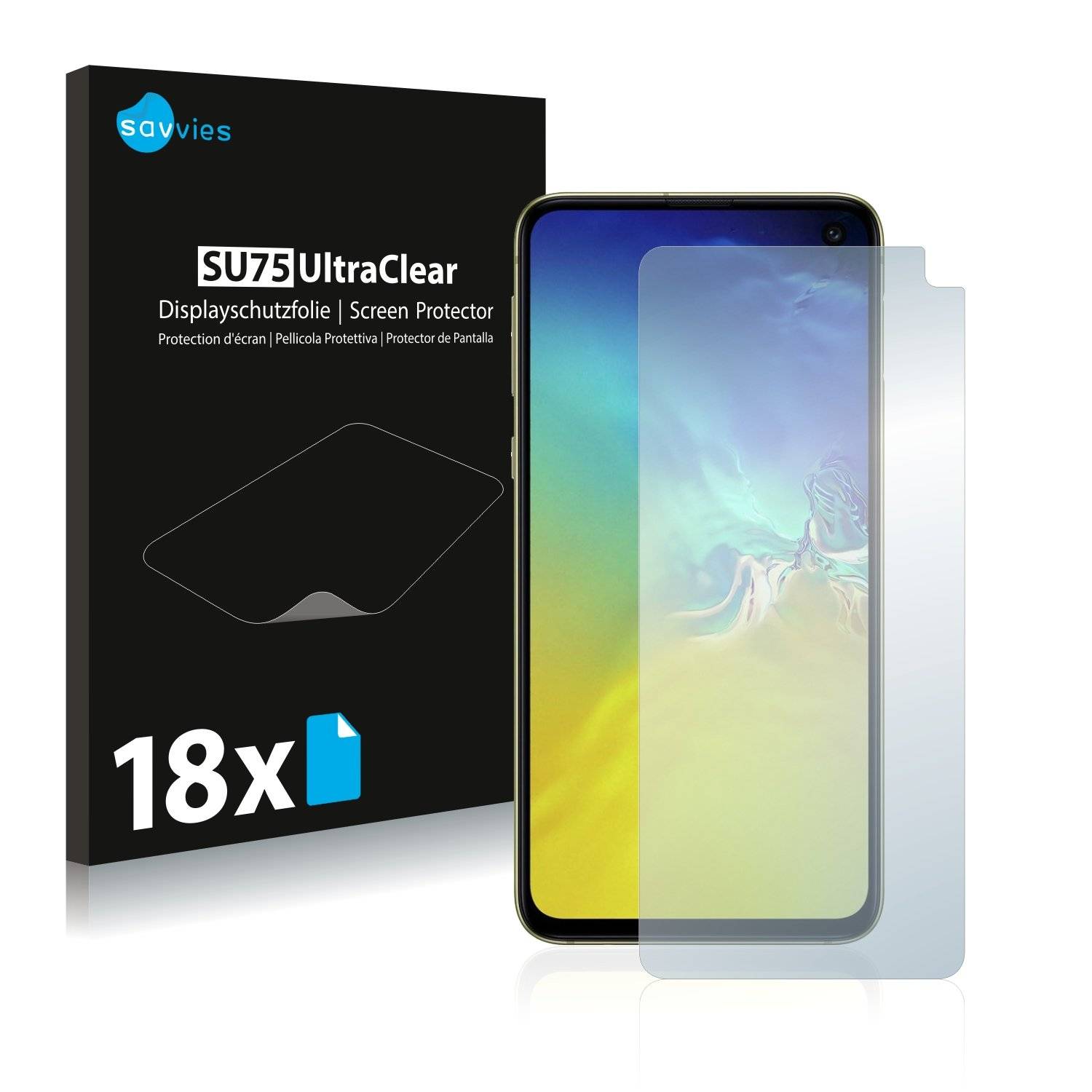 18x Savvies® SU75 Displayschutzfolie für Samsung Galaxy S10e