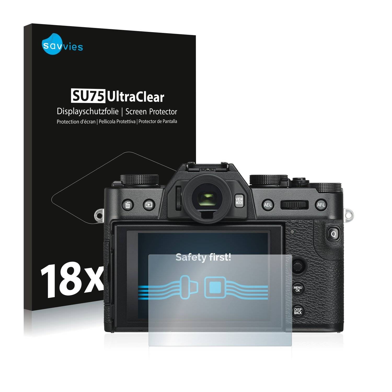 18x Savvies® SU75 Displayschutzfolie für Fujifilm X-T30