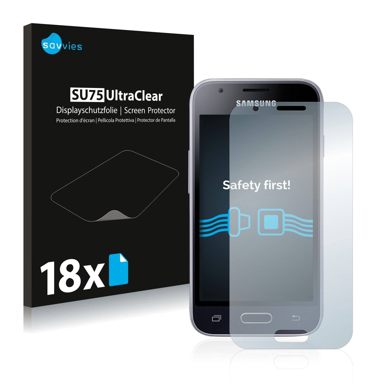 18x Savvies® SU75 Displayschutzfolie für Samsung Galaxy J1 Mini Prime