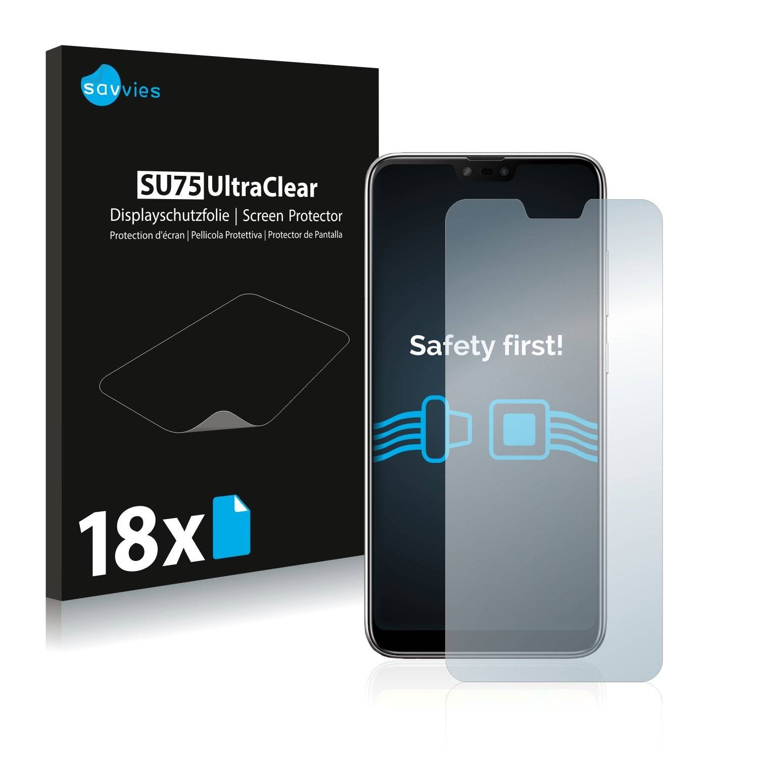 18x Savvies® SU75 Displayschutzfolie für Asus ZenFone Max Shot ZB634KL