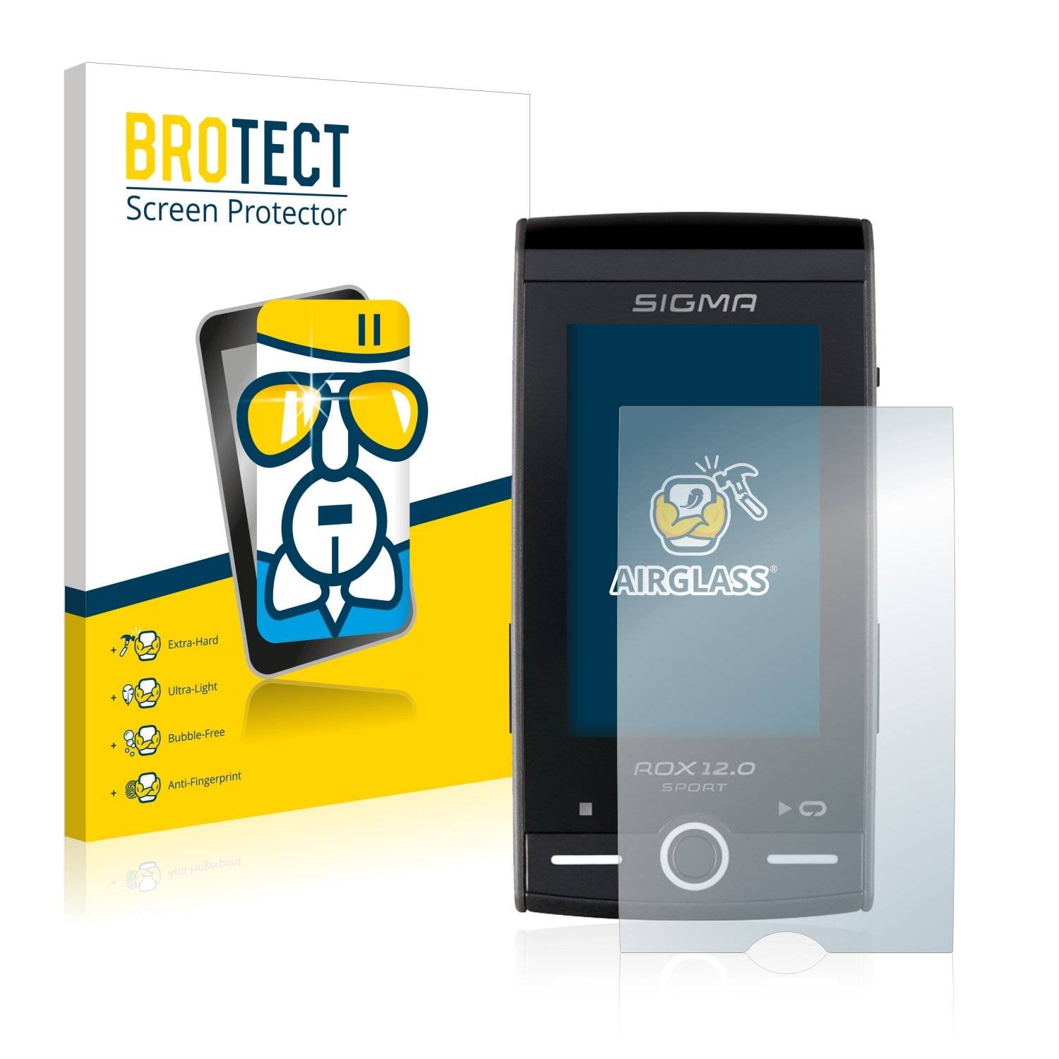 BROTECT® AirGlass® Panzerglasfolie für Sigma ROX 12.0 Sport