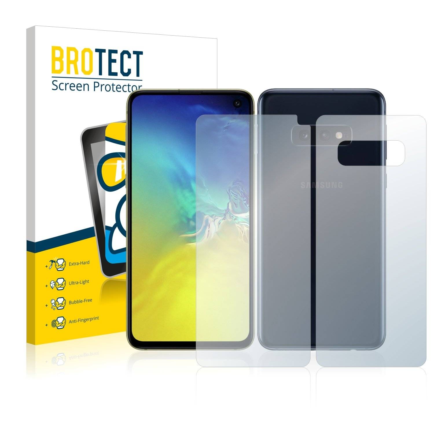 BROTECT® AirGlass® Panzerglasfolie für Samsung Galaxy S10e (Vorder + Rückseite)