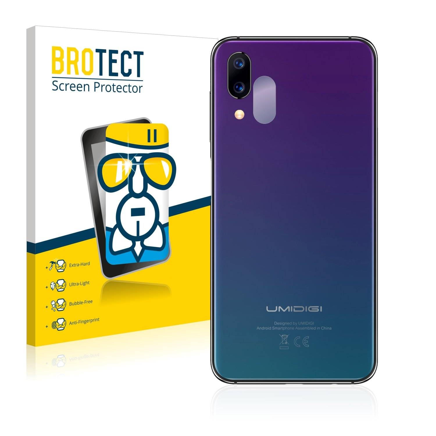BROTECT® AirGlass® Panzerglasfolie für Umidigi One Max (Kamera auf der Rückseite)