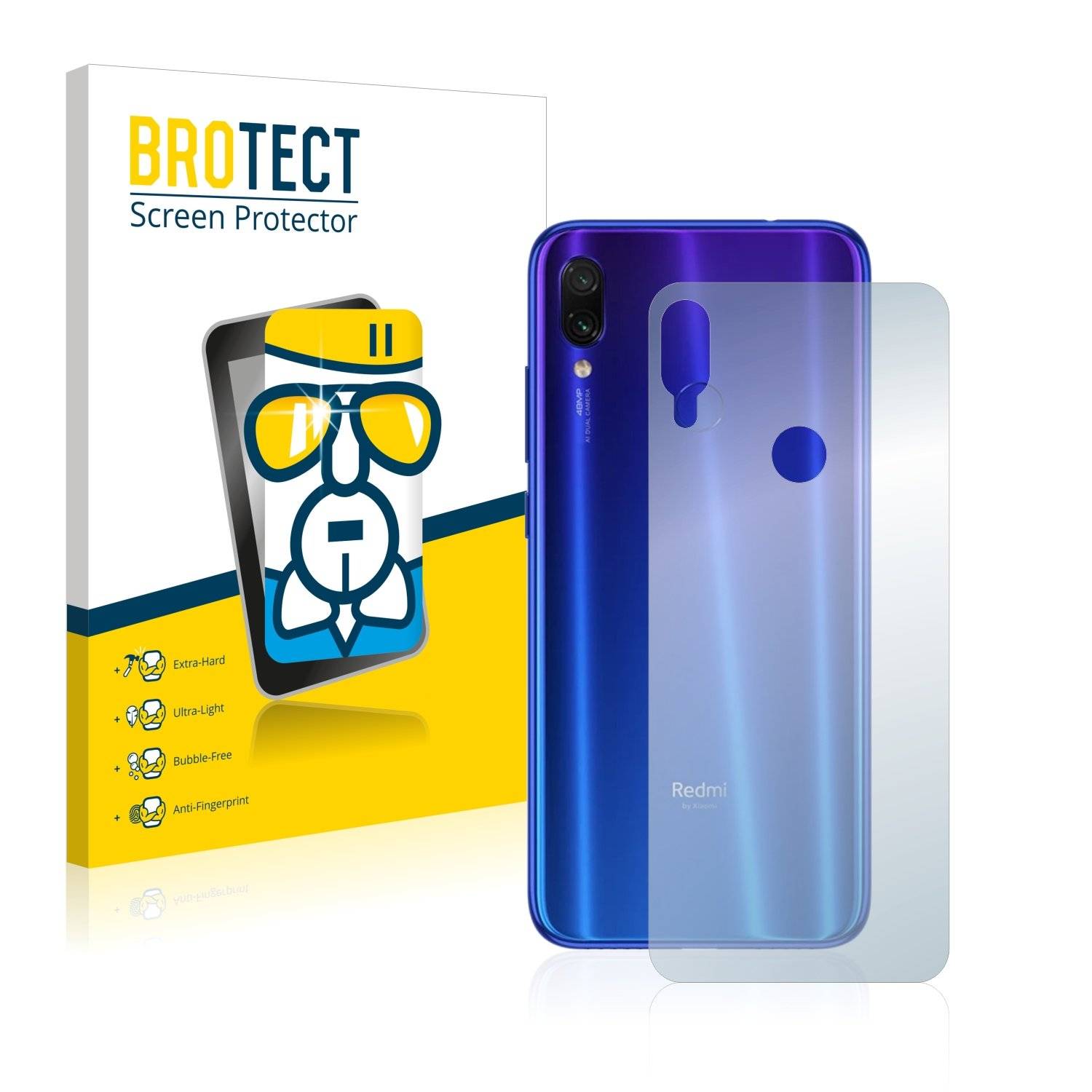 BROTECT® AirGlass® Panzerglasfolie für Xiaomi Redmi Note 7 Pro (Rückseite)
