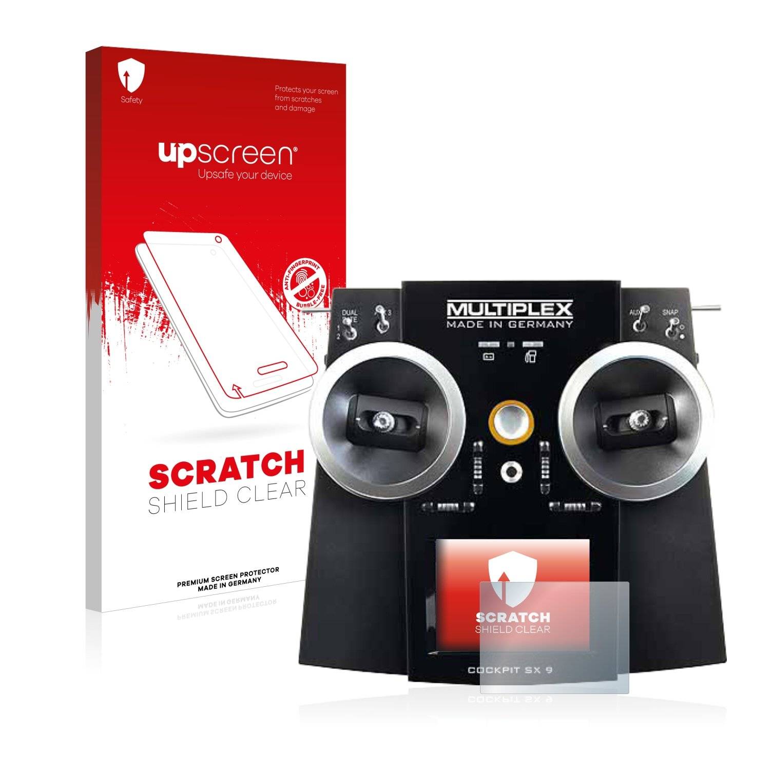upscreen® Scratch Shield Clear Premium Displayschutzfolie für Multiplex Cockpit SX9