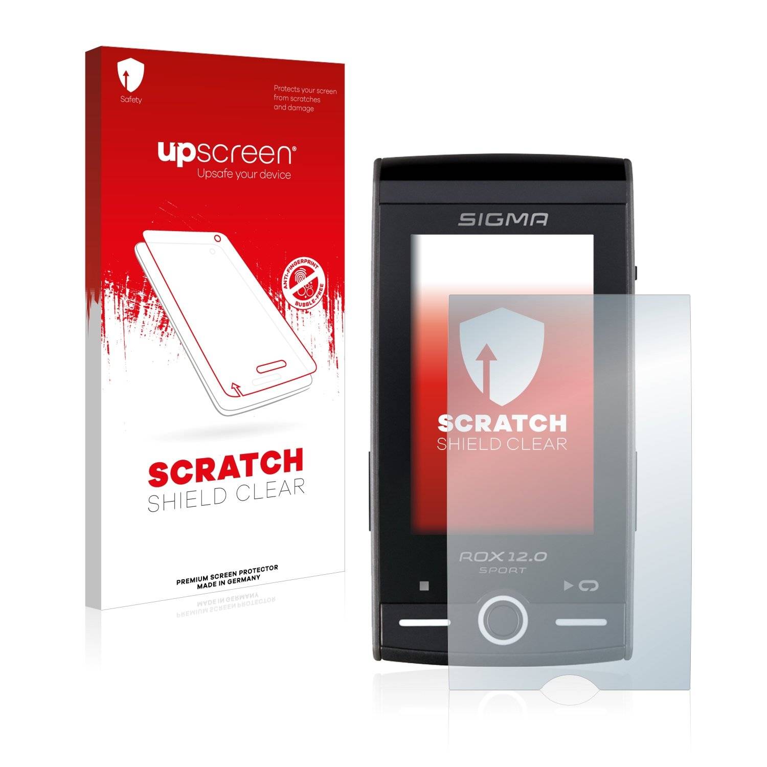upscreen® Scratch Shield Clear Premium Displayschutzfolie für Sigma ROX 12.0 Sport