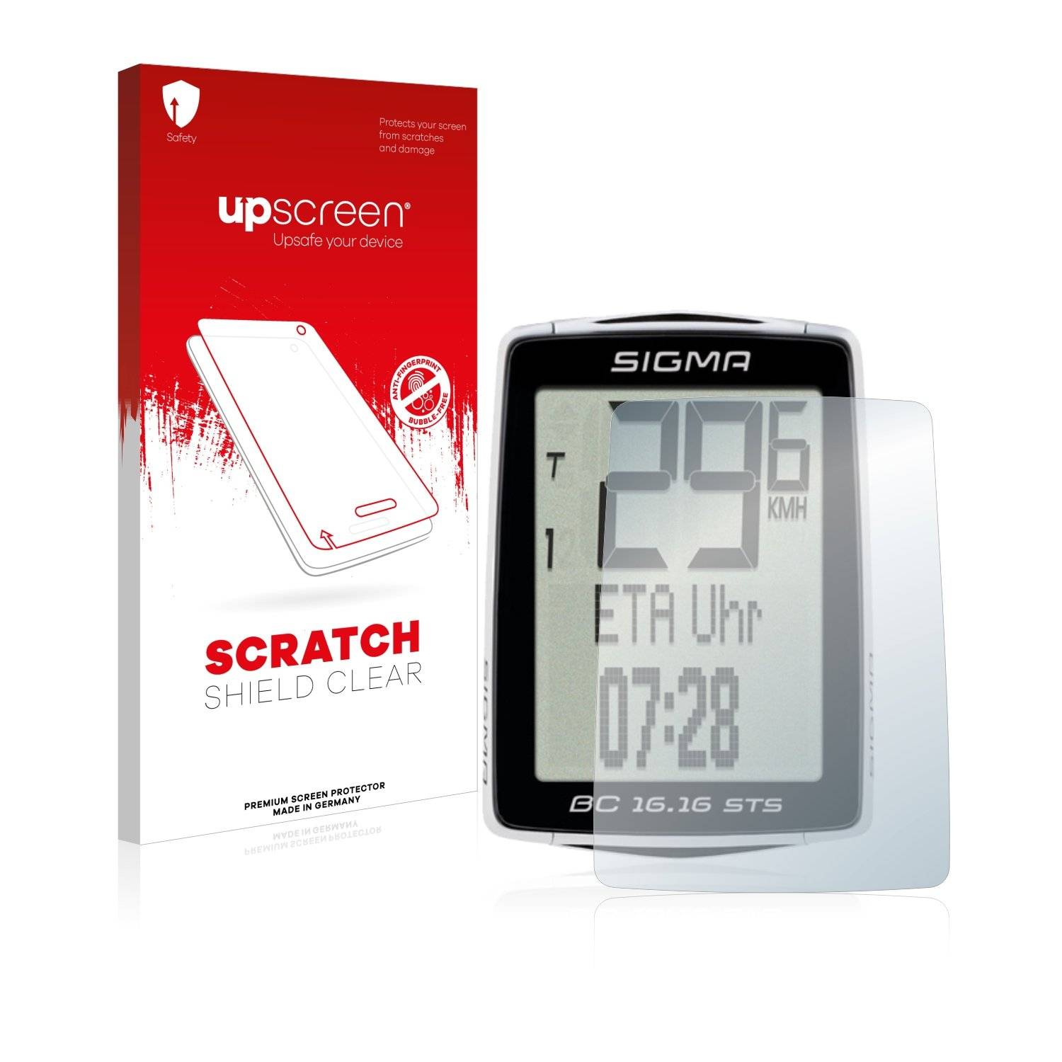 upscreen® Scratch Shield Clear Premium Displayschutzfolie für Sigma BC 16.16 STS