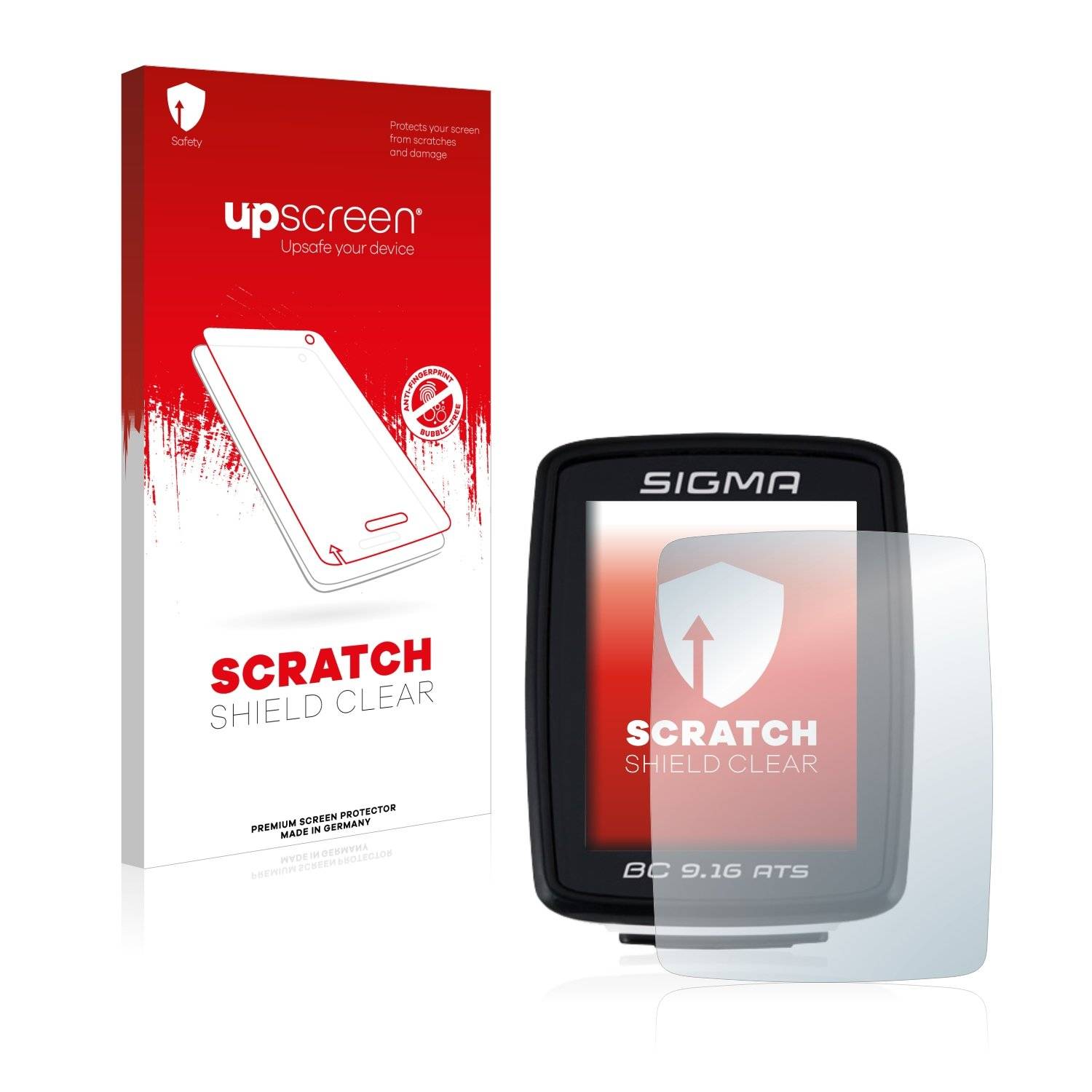 upscreen® Scratch Shield Clear Premium Displayschutzfolie für Sigma BC 9.16 ATS