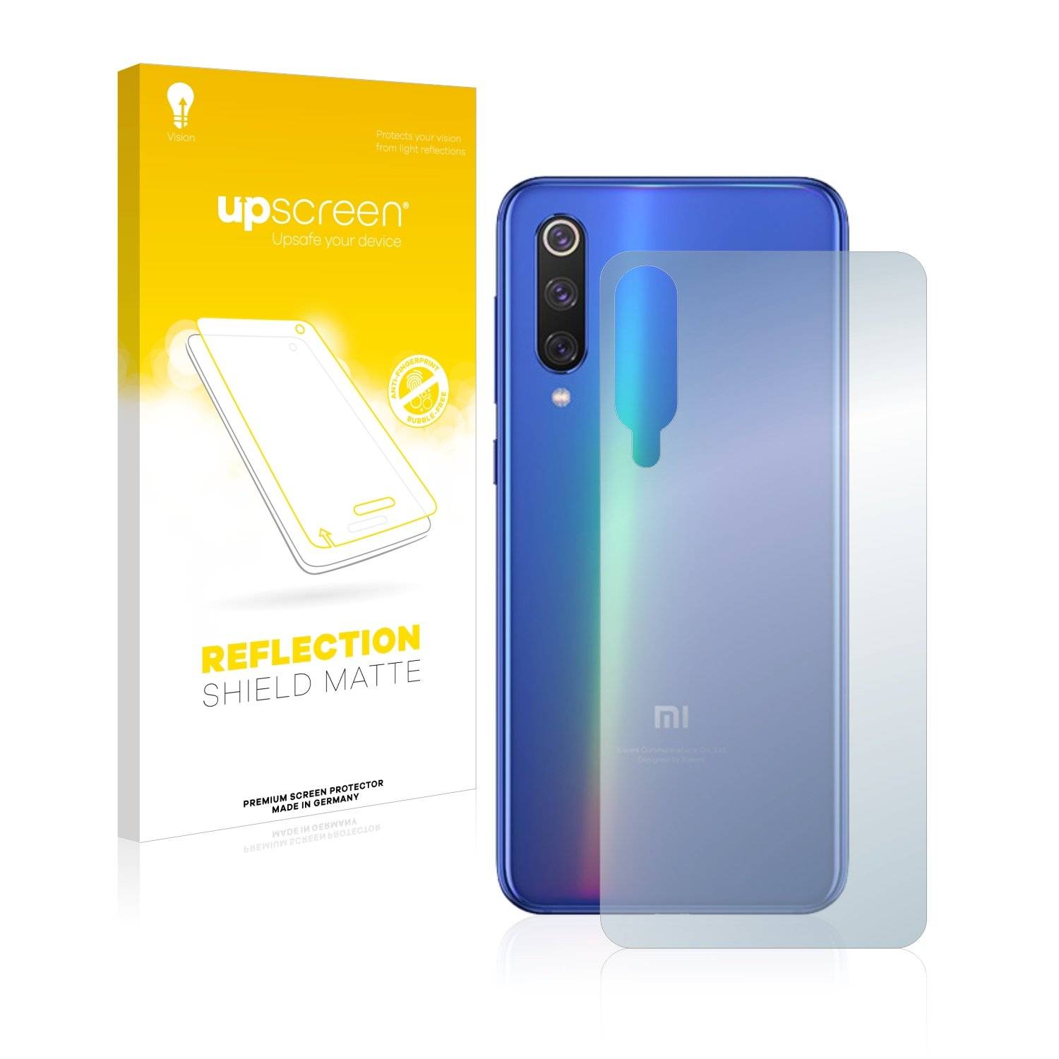 upscreen® Reflection Shield Matte Displayschutzfolie Premium für Xiaomi Mi 9 SE (Rückseite)