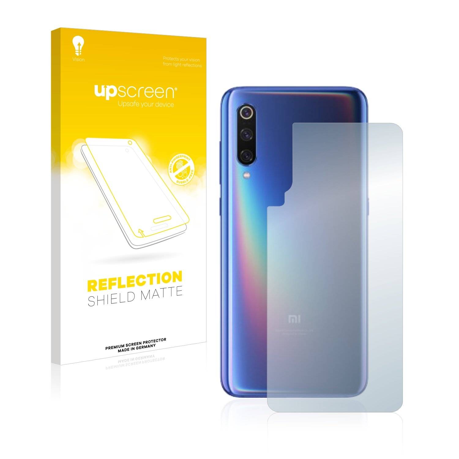 upscreen® Reflection Shield Matte Displayschutzfolie Premium für Xiaomi Mi 9 (Rückseite)