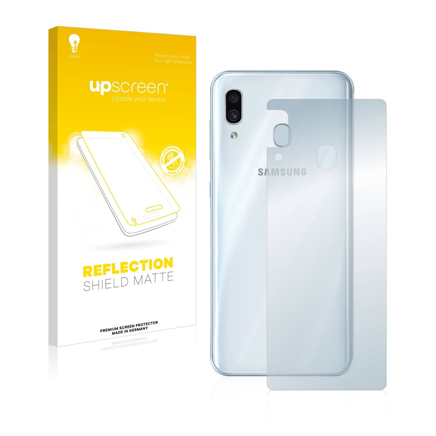 upscreen® Reflection Shield Matte Displayschutzfolie Premium für Samsung Galaxy A30 (Rückseite)