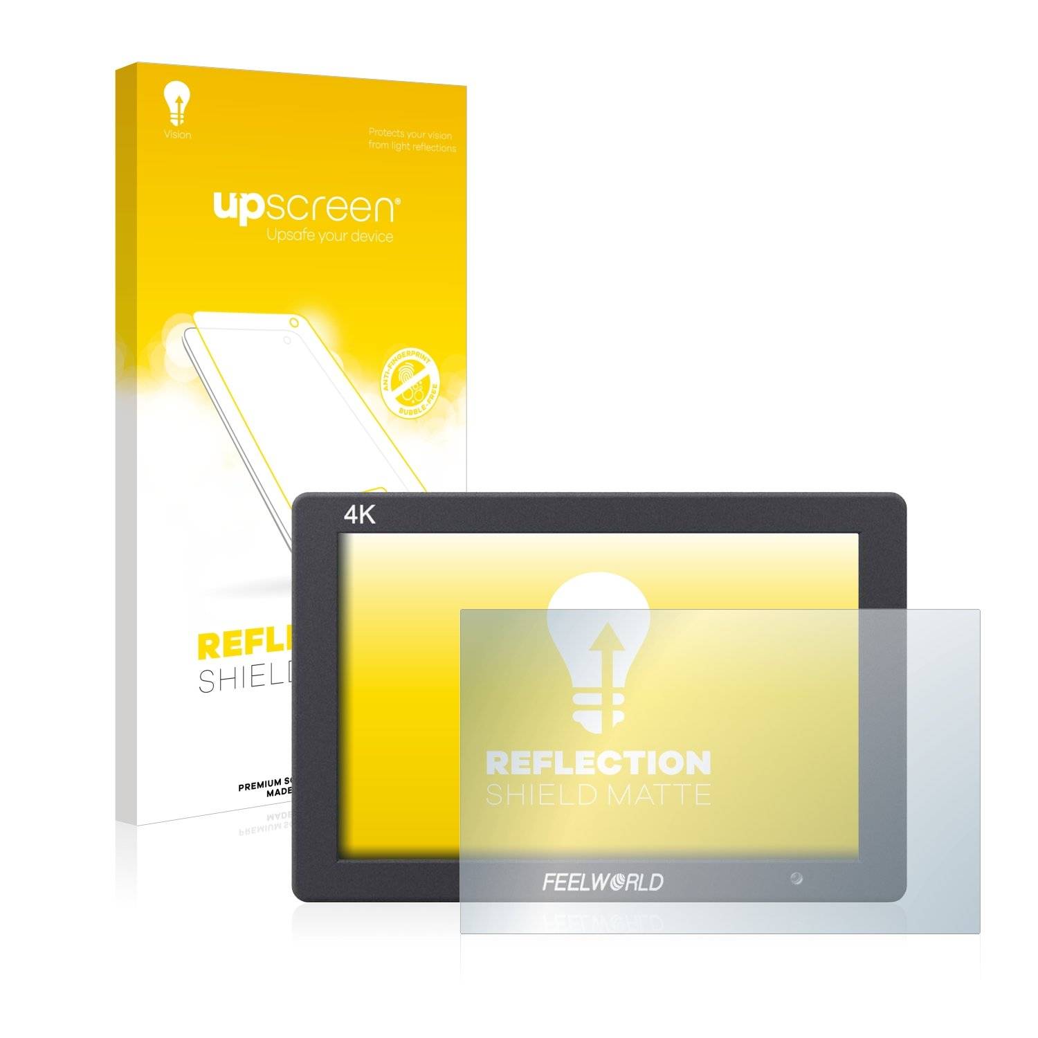 upscreen® Reflection Shield Matte Displayschutzfolie Premium für Feelworld T7 (7'')