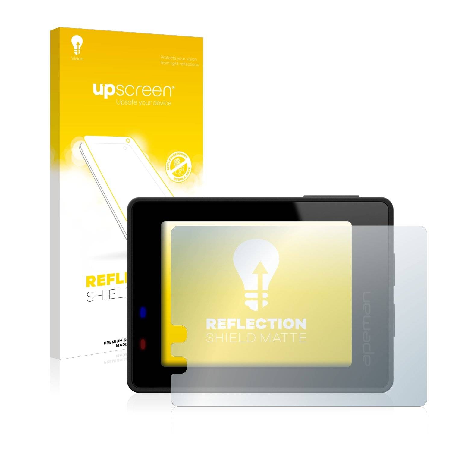 upscreen® Reflection Shield Matte Displayschutzfolie Premium für Apeman A100
