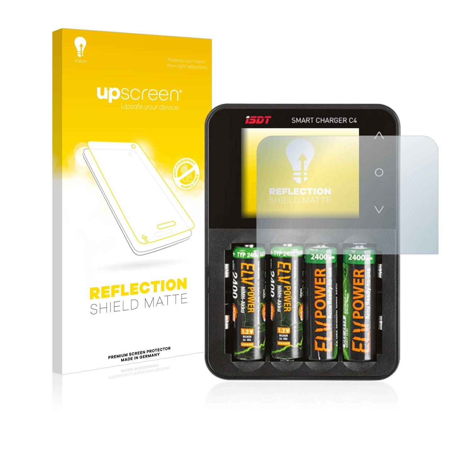 upscreen® Reflection Shield Matte Displayschutzfolie Premium für ISDT Smart Charger C4