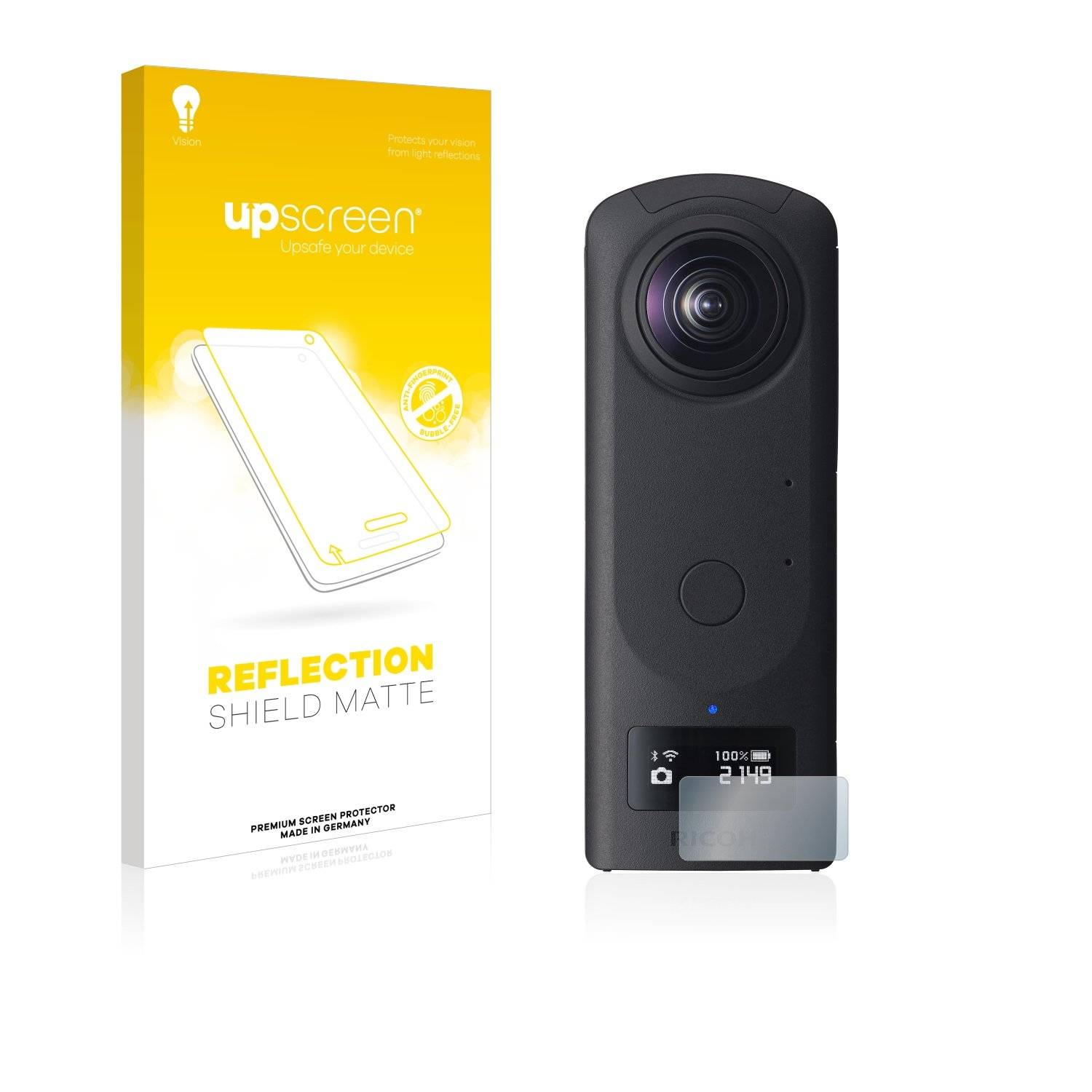 upscreen® Reflection Shield Matte Displayschutzfolie Premium für Ricoh Theta Z1