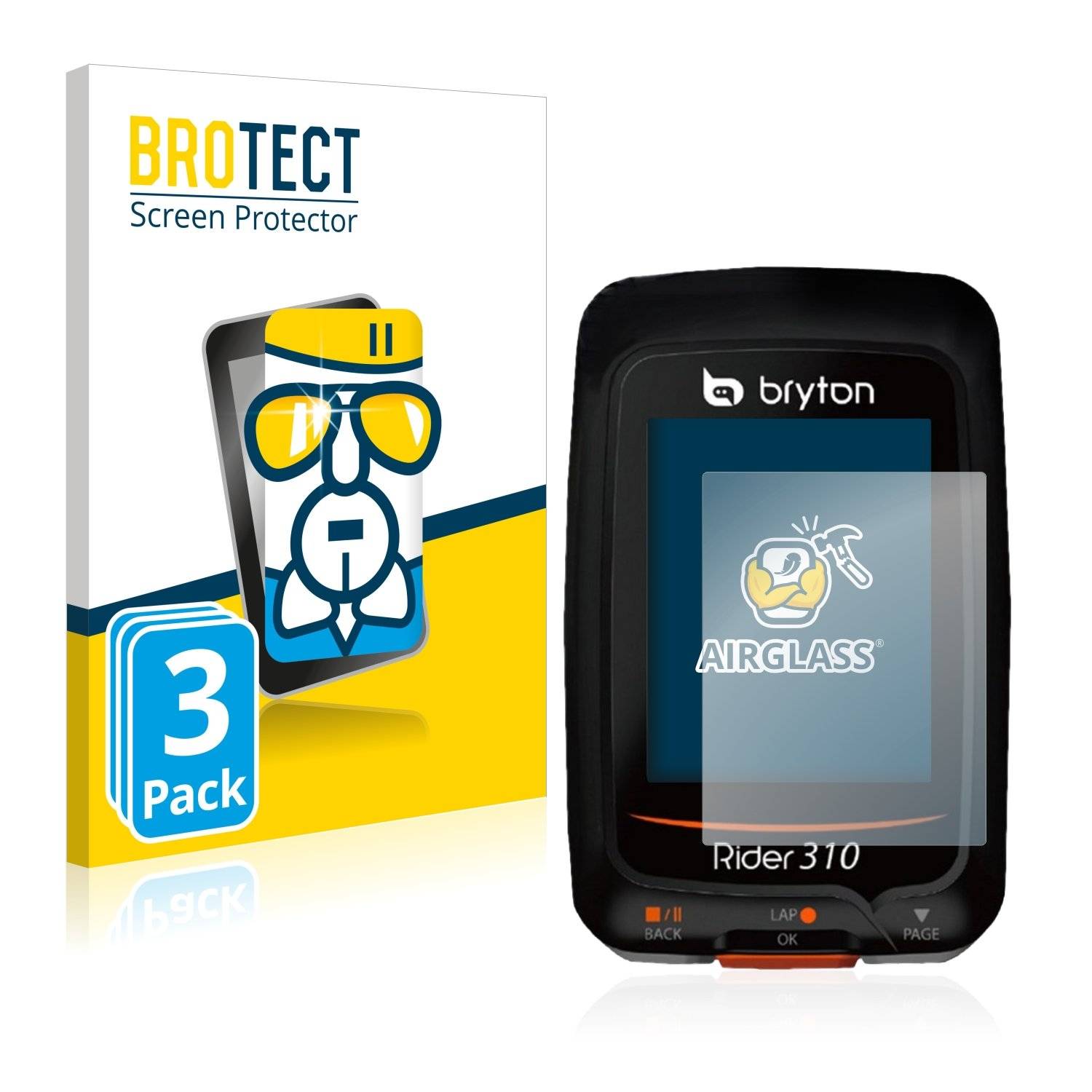 3x BROTECT® AirGlass® Panzerglasfolie für Bryton Rider 310