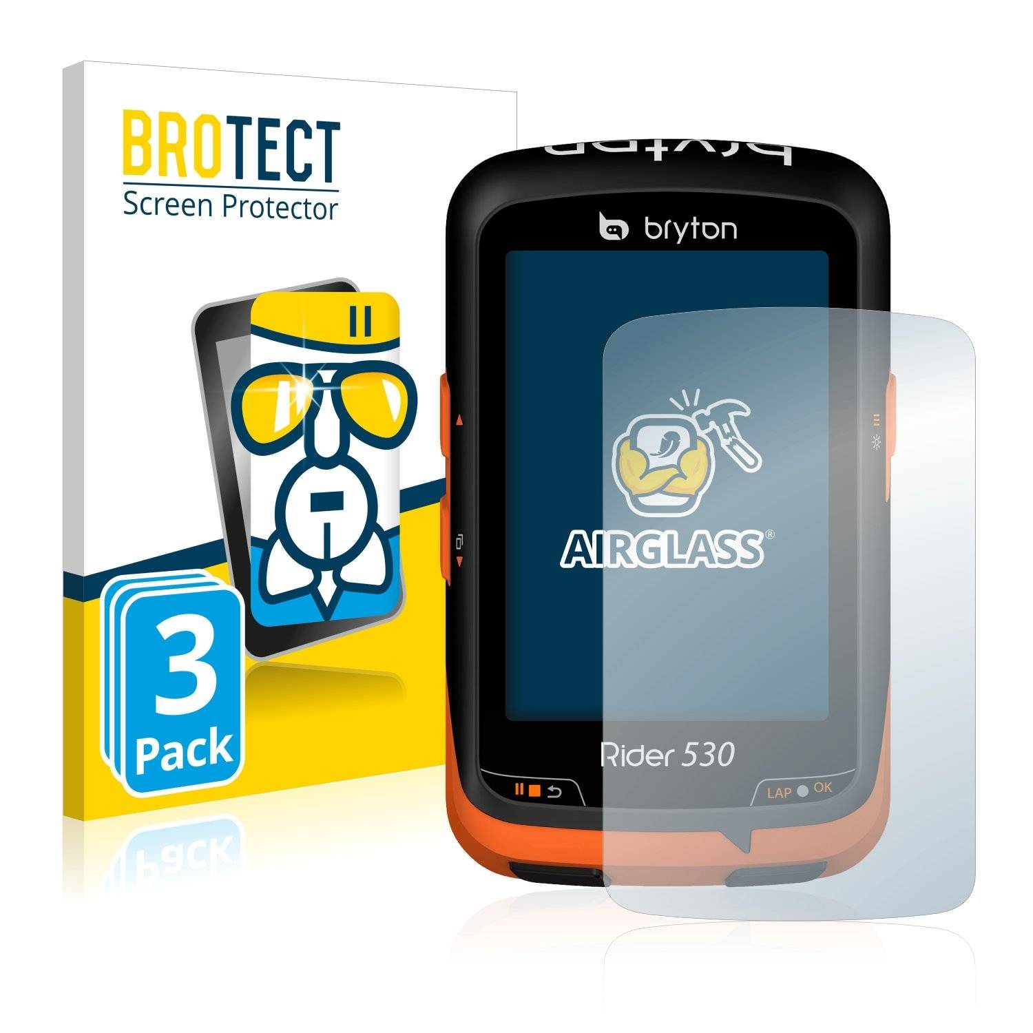 3x BROTECT® AirGlass® Panzerglasfolie für Bryton Rider 530