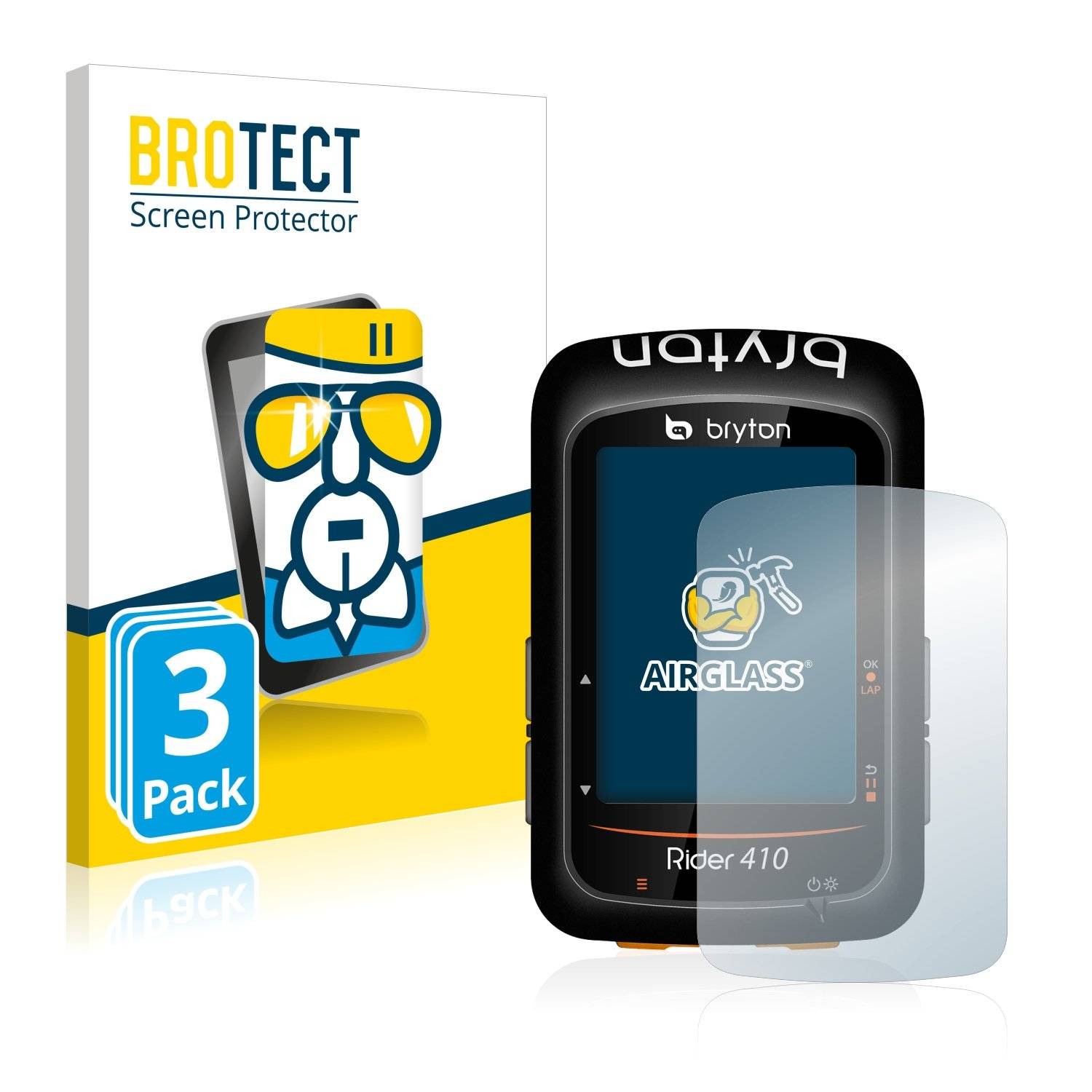 3x BROTECT® AirGlass® Panzerglasfolie für Bryton Rider 410