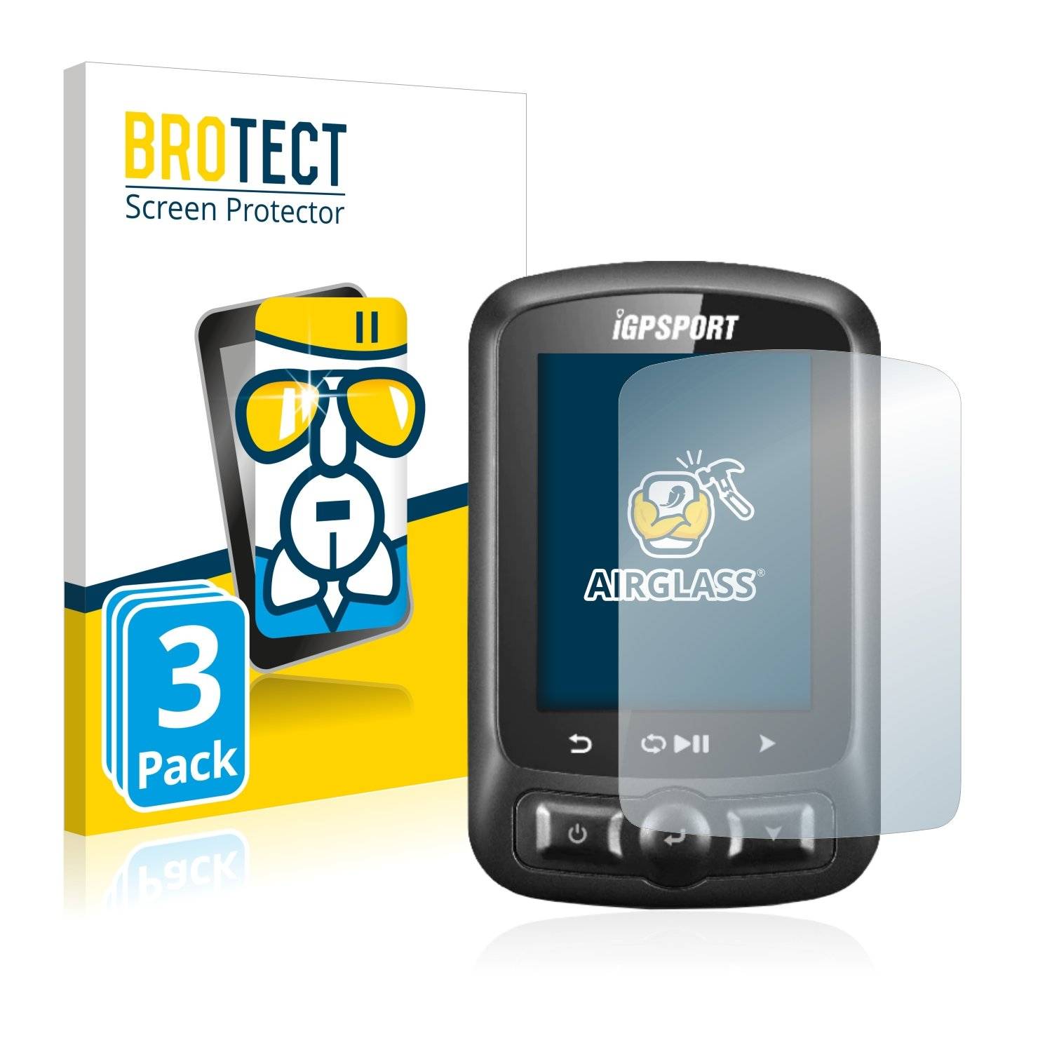 3x BROTECT® AirGlass® Panzerglasfolie für igpsport iGS618