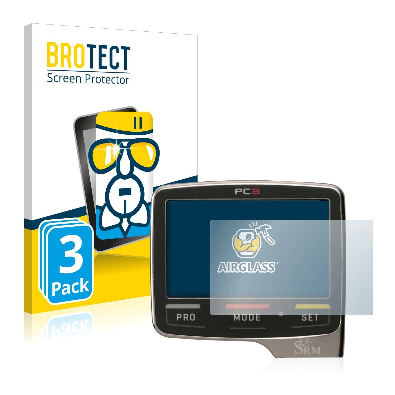 3x BROTECT® AirGlass® Panzerglasfolie für SRM PC8