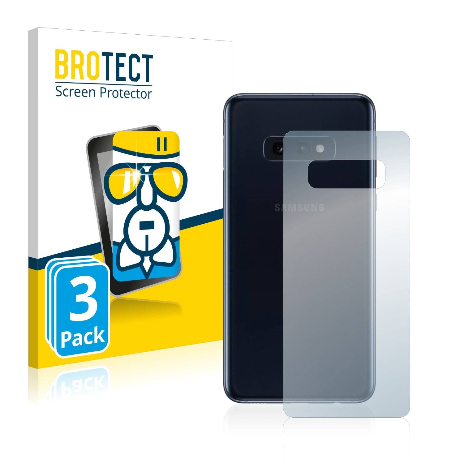3x BROTECT® AirGlass® Panzerglasfolie für Samsung Galaxy S10e (Rückseite)