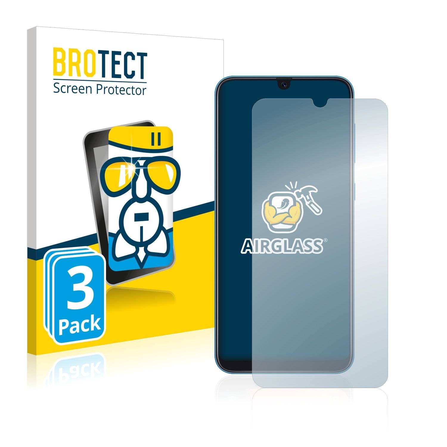 3x BROTECT® AirGlass® Panzerglasfolie für Samsung Galaxy A30
