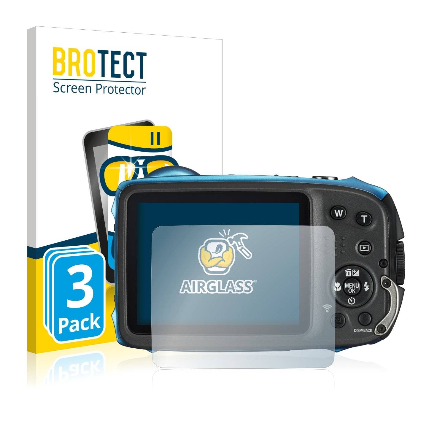 3x BROTECT® AirGlass® Panzerglasfolie für FujiFilm FinePix XP140