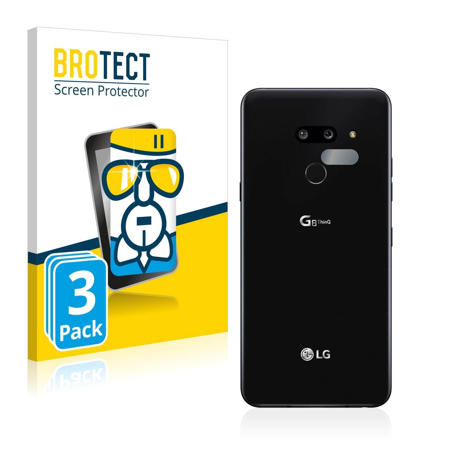 3x BROTECT® AirGlass® Panzerglasfolie für LG G8 ThinQ (Kamera auf der Rückseite)