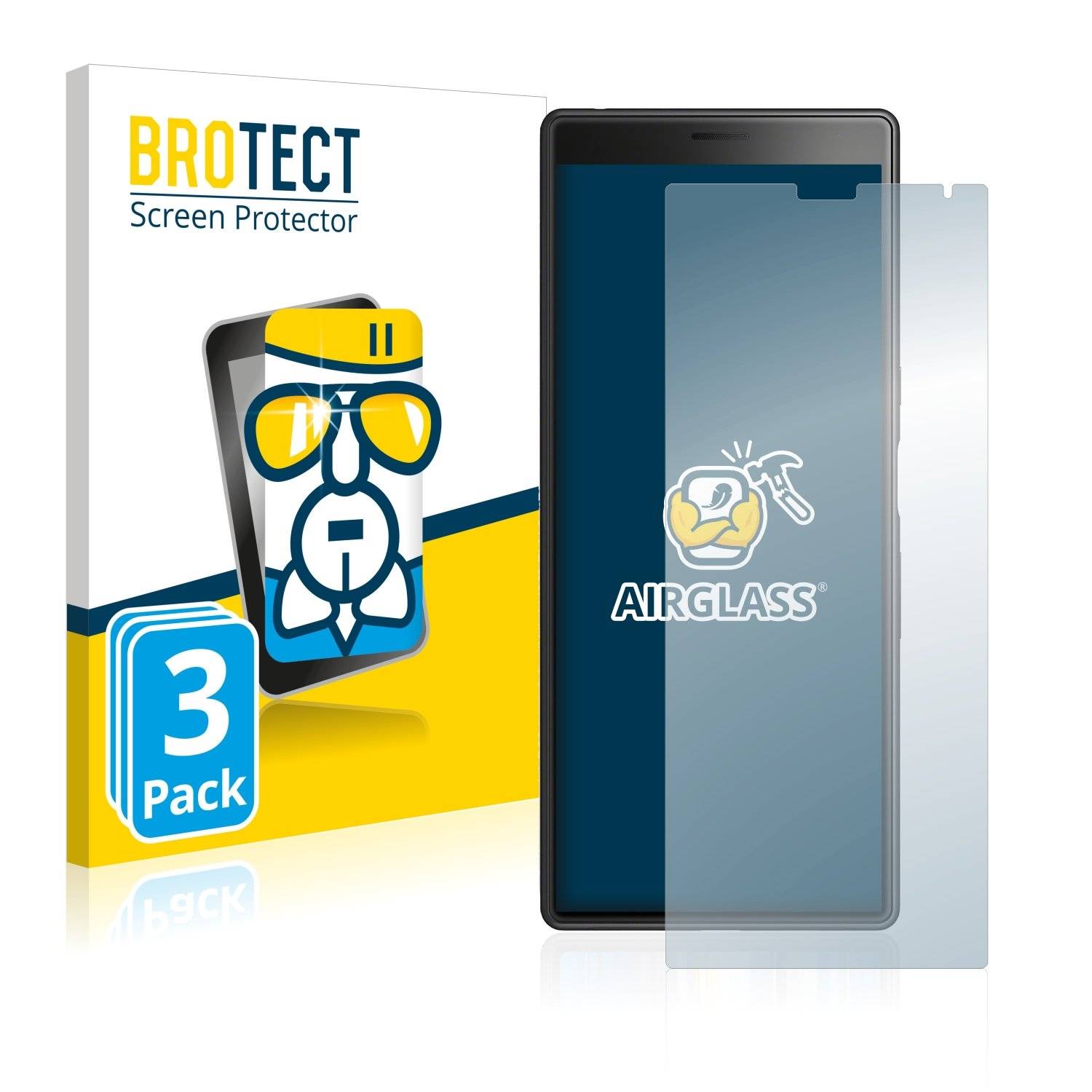 3x BROTECT® AirGlass® Panzerglasfolie für Sony Xperia 10 Plus