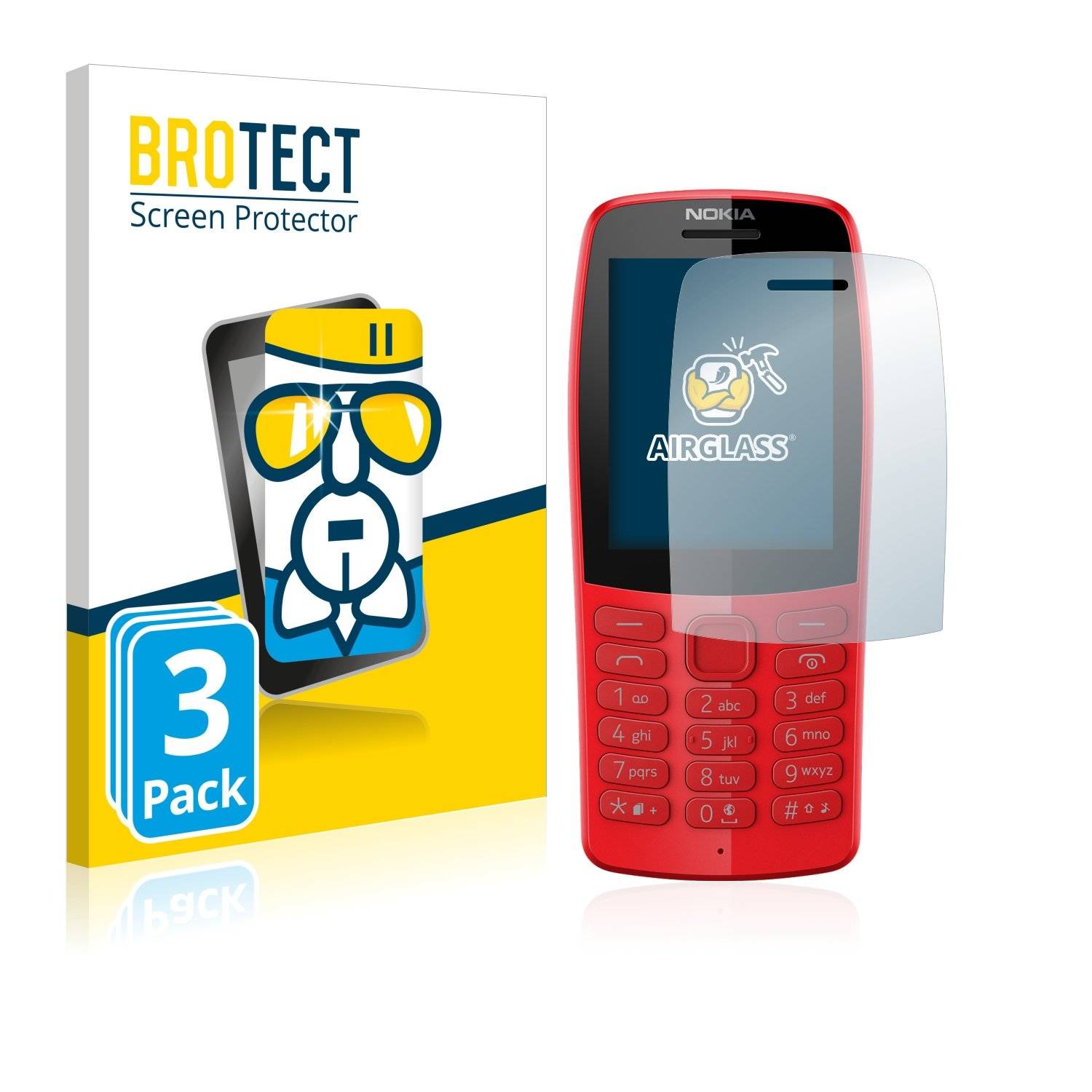 3x BROTECT® AirGlass® Panzerglasfolie für Nokia 210