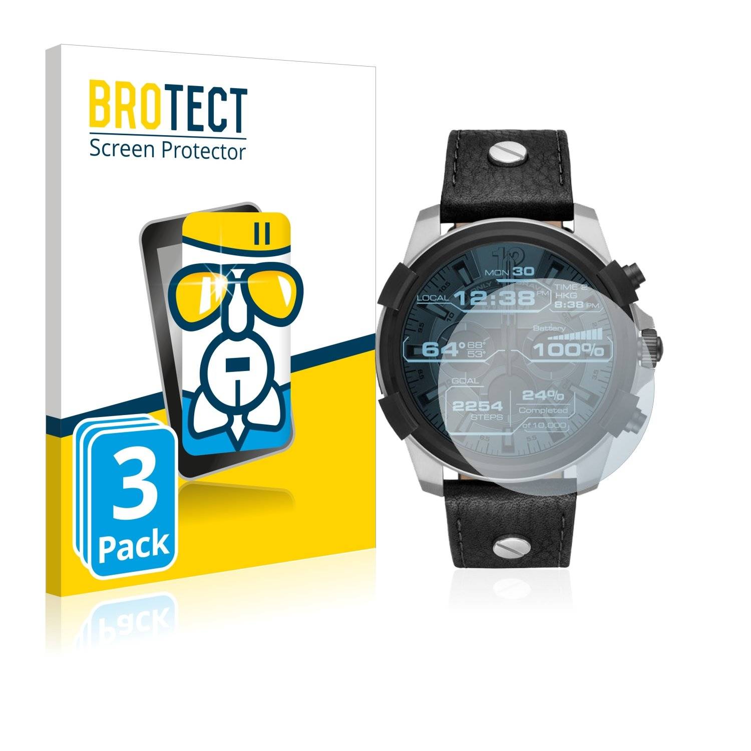 3x BROTECT® AirGlass® Panzerglasfolie für Diesel DZT2001