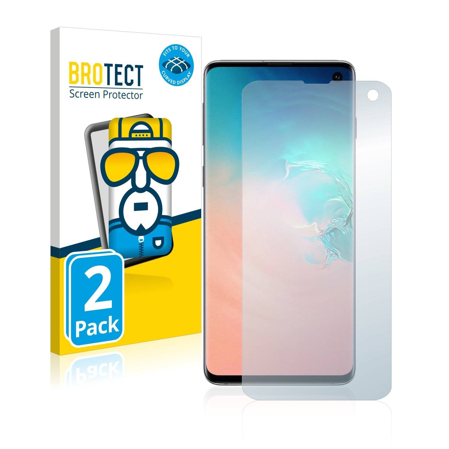 2x BROTECT® Flex Full-Cover Displayschutzfolie für Samsung Galaxy S10