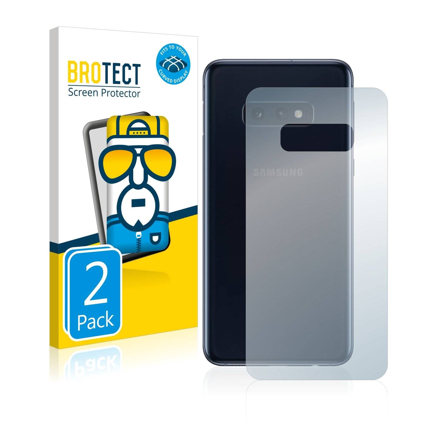2x BROTECT® Flex Full-Cover Displayschutzfolie für Samsung Galaxy S10e (Rückseite)