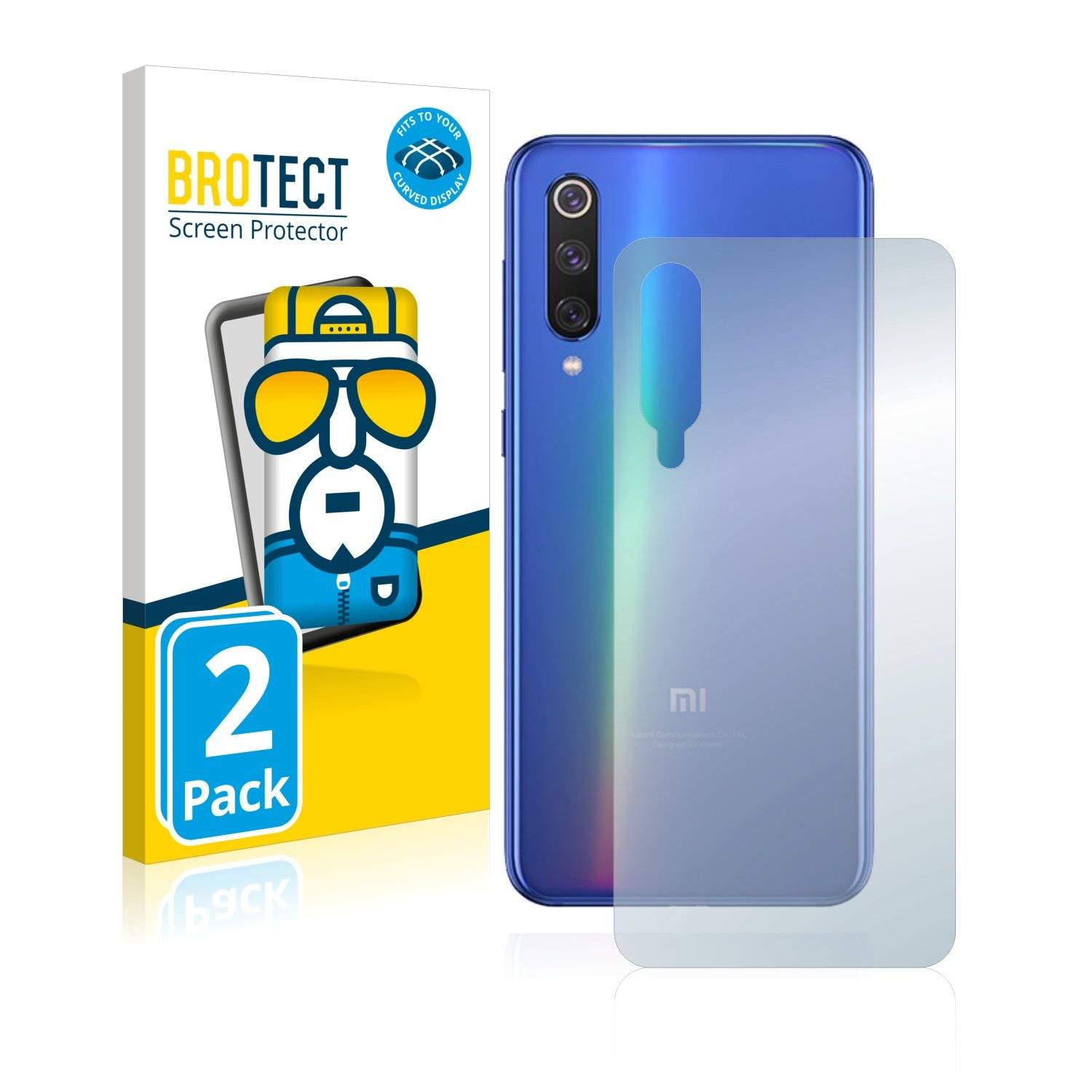 2x BROTECT® Flex Full-Cover Displayschutzfolie für Xiaomi Mi 9 SE (Rückseite)