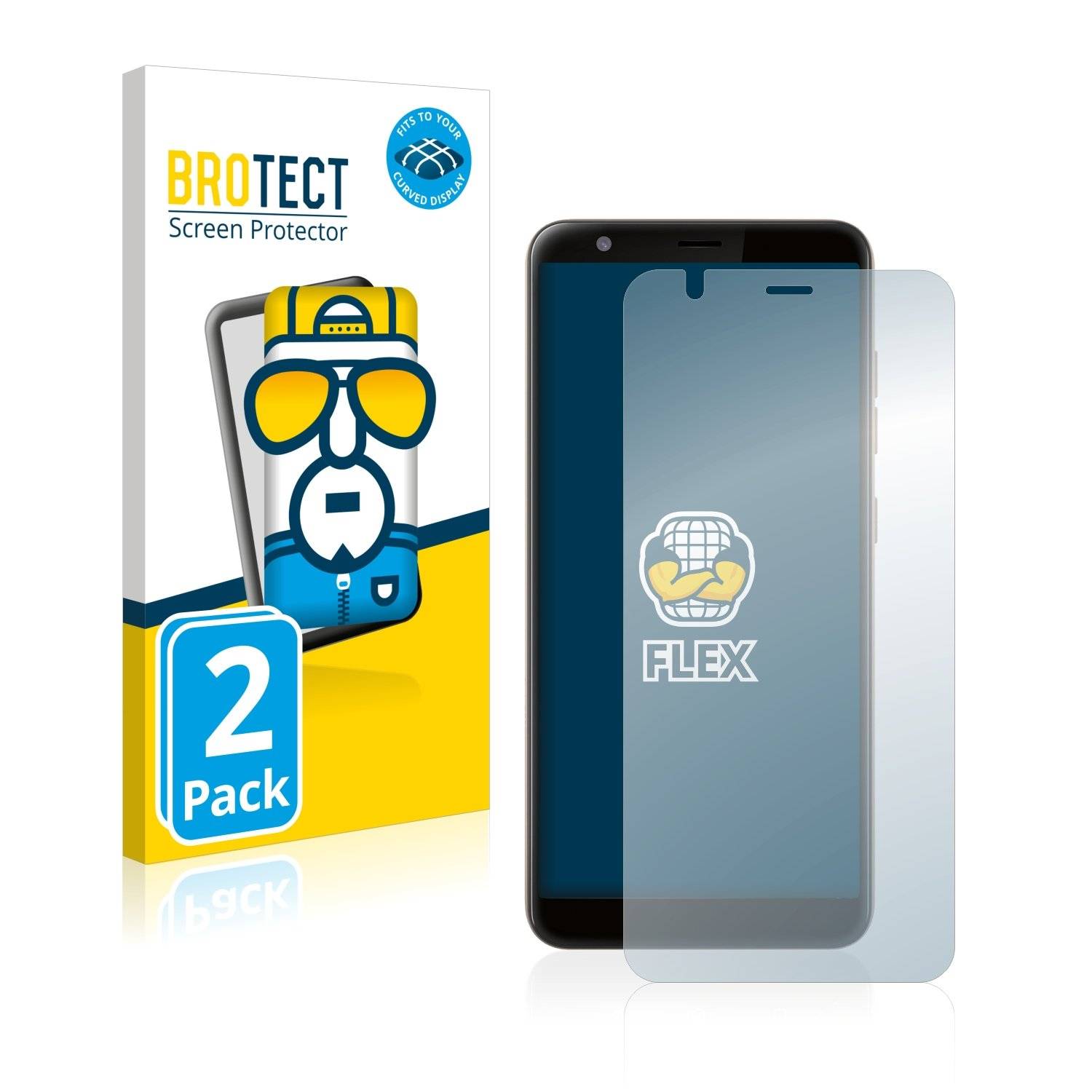 2x BROTECT® Flex Full-Cover Displayschutzfolie für Gigaset GS280