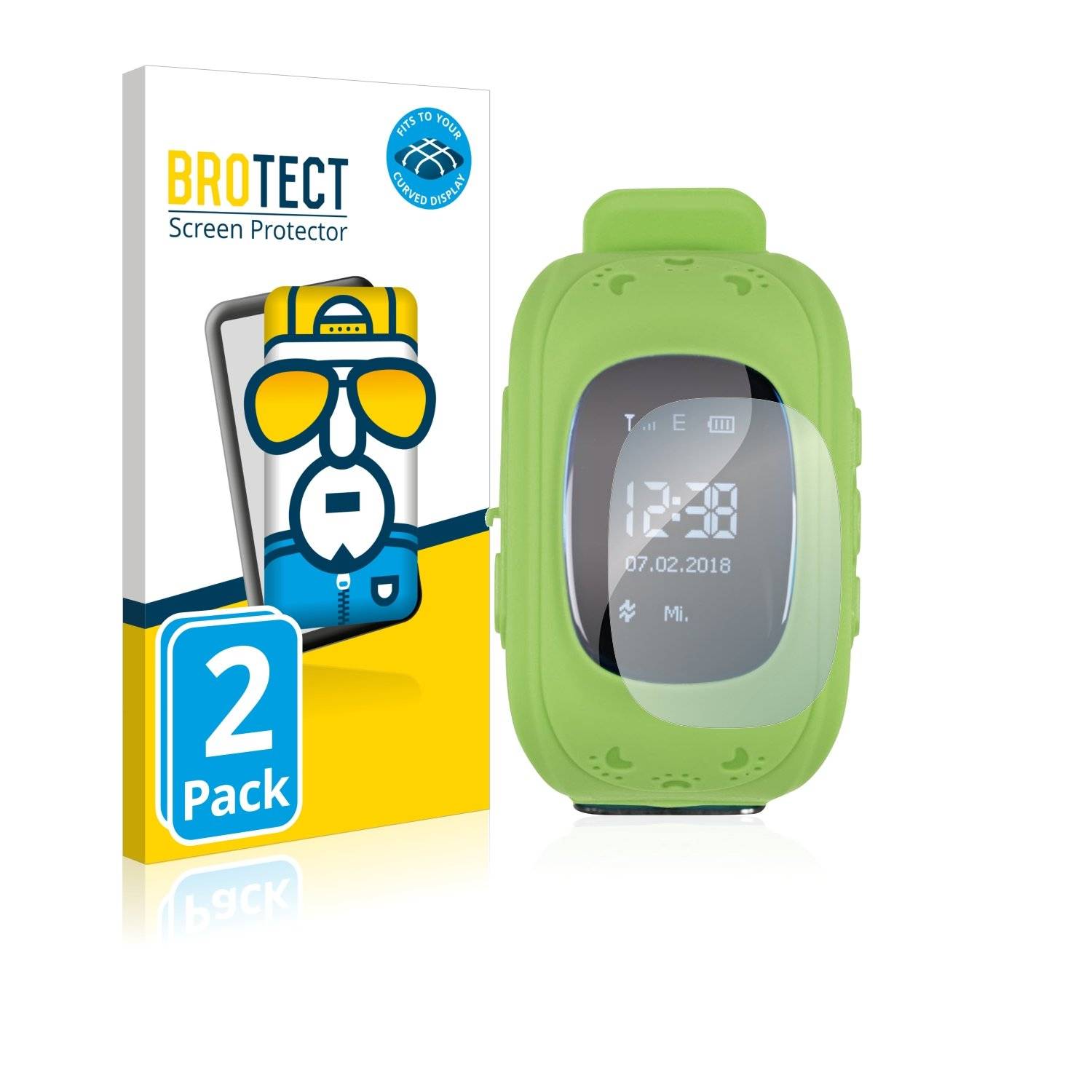 2x BROTECT® Flex Full-Cover Displayschutzfolie für Easymaxx Kids Smart Watch