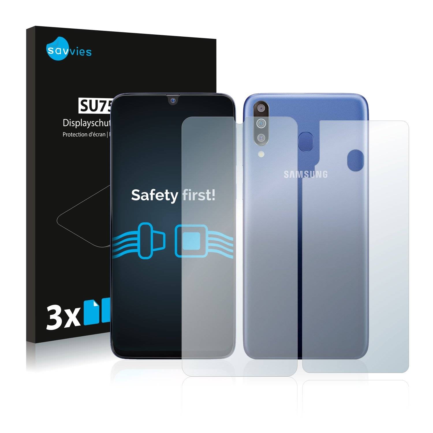 6 Savvies SU7 Displayschutzfoli fü Samsun Galax M3 (Vorde  Rückseite)