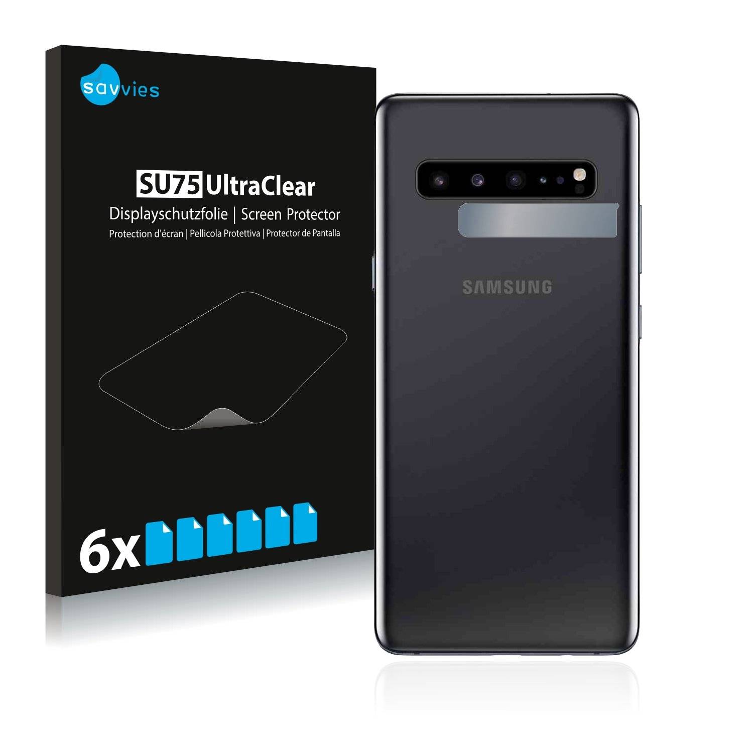 6 Savvies SU7 Displayschutzfoli fü Samsun Galax S1 5 (Kamer au de Rückseite)